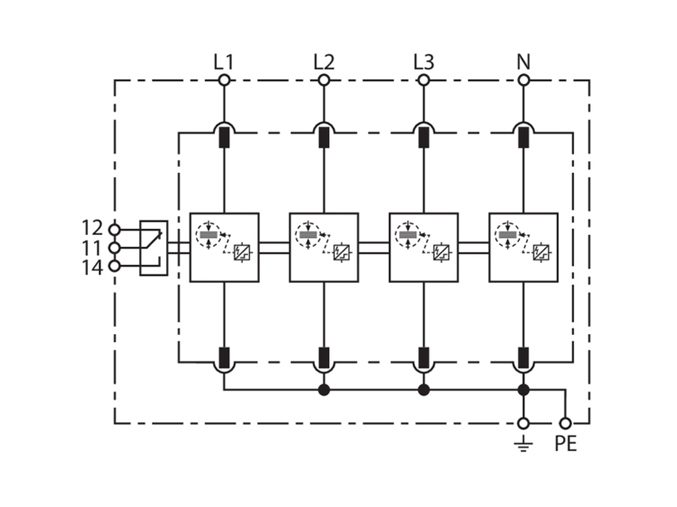 ارستر محافظ در برابر جریان صاعقه و فراتاخت ولتاژ کلاس 1 ترکیبی مدل DVMTNS255